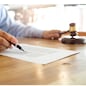 Legal counsel presents to the client a signed contract with gavel and legal law. justice and lawyer concept