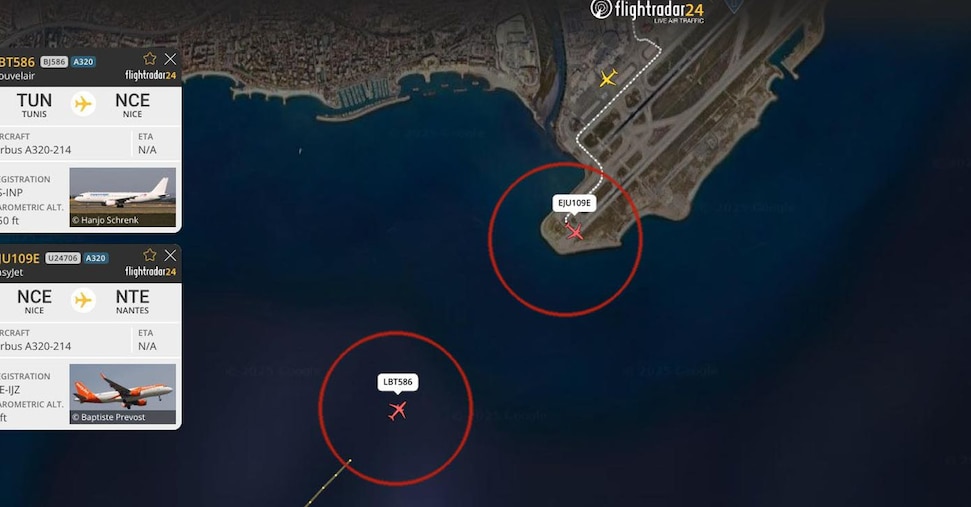 Nizza, collisione evitata per 3 metri tra un aereo in atterraggio e uno in decollo Nizza, collisione evitata per 3 metri tra un aereo in atterraggio e uno in decollo