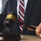 Justice and Law concept. lawyer working at courtroom