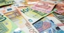 Finance background of different euro bills. European money. Investment
