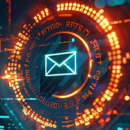 A close-up of a digital certificate icon on an email interface, ensuring encryption