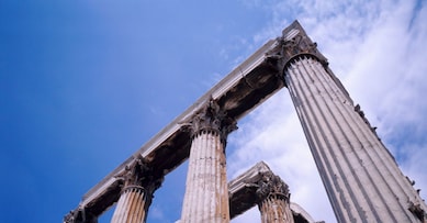 Athens, Greece --- Columns at Olympieion Athens, Greece --- Image by © Ray Juno/CORBIS