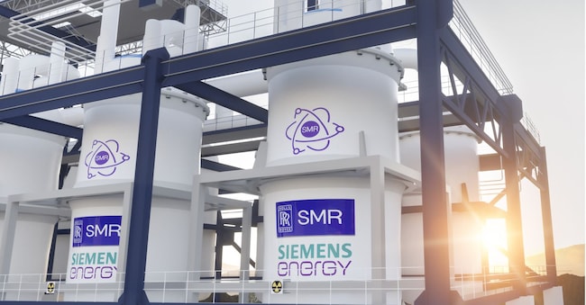 Il rendering di un piccolo reattore modulare (Smr) di Siemens Rolls Royce Energy