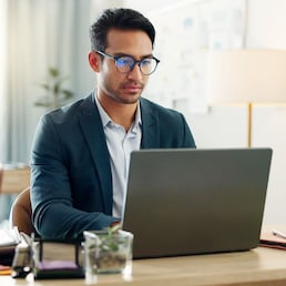 Collaboration, business people and laptop with communication and teamwork for project. Computer, talking and lawyer staff with case discussion and attorney work with report in a office together.