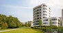 Modern residential tower, apartment building in a new urban development