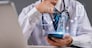 Futuristic AI assistant for online medical consultation and healthcare analytics. Artificial intelligence healthcare enhancing remote consultation and patient care. digital health and telemedicine.