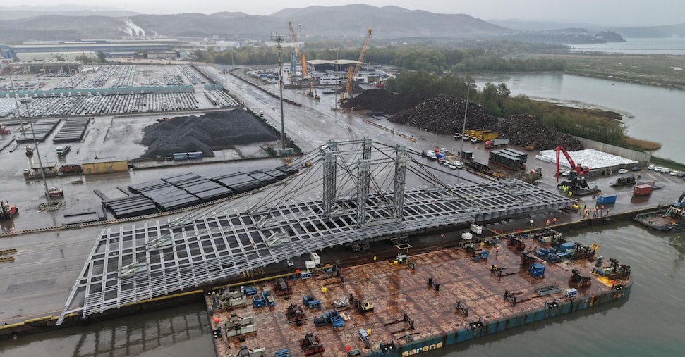 Pronto a salpare da Monfalcone alla Francia il nuovo ponte firmato Cimolai
