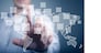 Modern Business World, A businessman navigating virtual world map