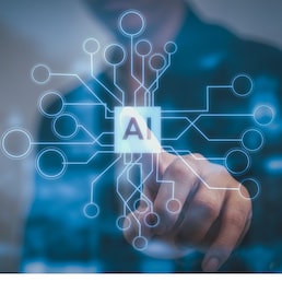 Artificial Intelligence (AI),machine system software, genetic programming data mining technology on virtual.Business professional investor working new start up project.
