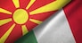 2DB5KDB North Macedonia and Italy two flags textile cloth, fabric texture