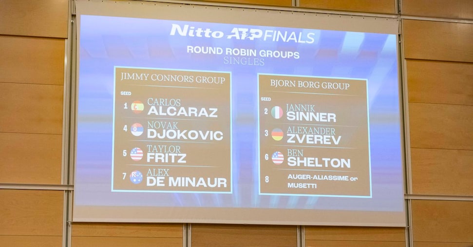 Atp finals, Sinner nel girone con Zverev e Shelton