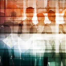 Empowered Professionals Working as a Team Concept