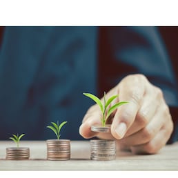 Close up of hand stacking gold coins with green bokeh background ,Business Finance and Money concept,Save money for prepare in the future.Trees growing on coin.vintage process style