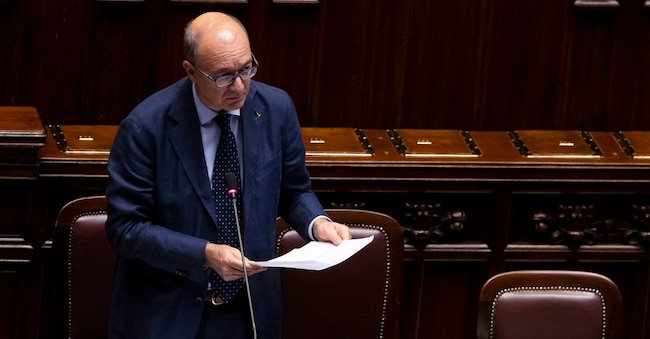 Il ministro dell’Istruzione Giuseppe Valditara, durante il Question time alla camera dei deputati, Roma, 30 luglio  2025 
ANSA/MASSIMO PERCOSSI