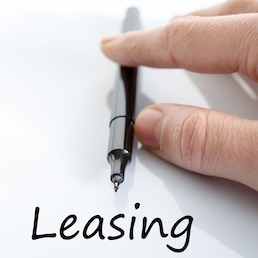 Leasing text concept isolated over white background