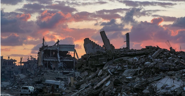 Un edificio distrutto a Gaza   EPA/MOHAMMED SABER