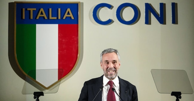 Andrea Varnier, CEO Fondazione Milano Cortina 2026, in occasione della presentazione presentazione ufficiale della partnership tra il Comitato Olimpico delle Olimpiadi Invernali Milano Cortina e i brand italiani di Stellantis: Alfa Romeo, Fiat, Lancia e Maserati.  (foto Mauro Scrobogna / LaPresse)  

