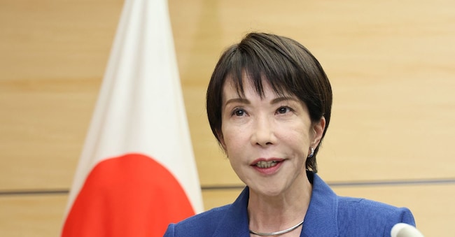 La premier giapponese Sanae Takaichi (Photo by JIJI Press / AFP)
