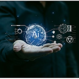 AI artificial intelligence technology intelligent robot by entering commands to create something future technology change AI chat assistant secretary