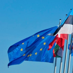 Open Doors Day in Strasbourg. Raising of the flags - Opening ceremony.