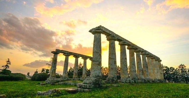 Il Tempio delle tavole Palatine nel Metaponto in inverno
