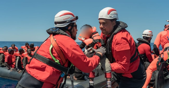 Un’operazione di salvataggio in mare