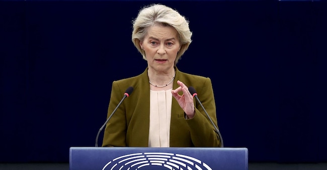 La presidente della Commissione Ue, Ursula von der Leyen (AFP)