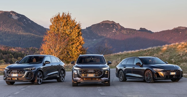 Sostenibili e premium. In alto la nuova gamma di modelli plug-in firmati Audi che assicurano bassi consumi nelle trasferte