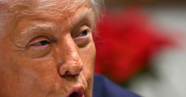 US President Donald Trump speaks during a roundtable discussion in the Roosevelt Room of the White House in Washington, DC, on December 10, 2025. (Photo by ANDREW CABALLERO-REYNOLDS / AFP)