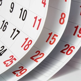 Close Up of Calendar Pages