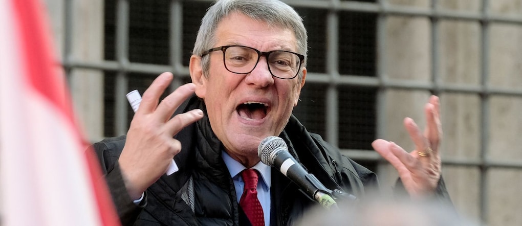 foto d’archivio - Il segretario generale CGIL Maurizio Landini in occasione dello sciopero dei precari PNRR della giustizia. Roma, Venerdì 05 Dicembre  2025 (foto Mauro Scrobogna / LaPresse)  