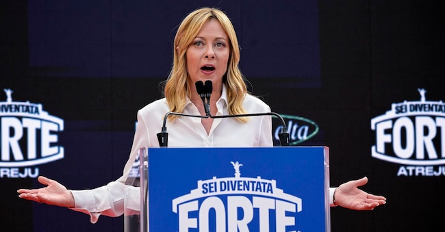 La presidente del Consiglio, Giorgia Meloni, durante la Festa di Atreju a Roma