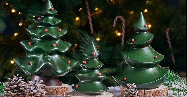 Gli alberi realizzati dalla cioccolatiera belga Charlotte Dusart.
