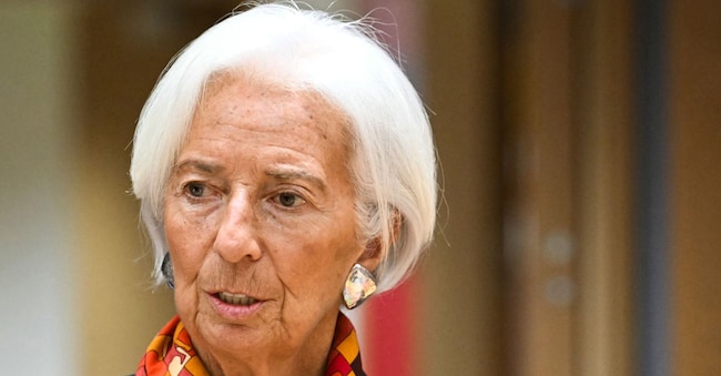 La Presidente della Banca centrale europea (BCE) Christine Lagarde, 11 dicembre 2025. (Foto di NICOLAS TUCAT / AFP)