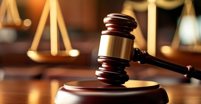 Law and authority lawyer concept, judgment gavel hammer in court courtroom for crime judgement legislation and judicial decision, judge having justice of punishment guilt - ai generated