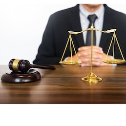 gavel and soundblock of justice law and lawyer working on wooden desk background