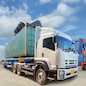 Truck with Industrial Container Cargo for Logistic Import Export at yard.