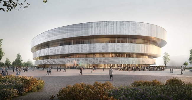 Rendering progetto Arena Milano Santa Giulia - Olimpiadi Invernali Milano Cortina 2026. (Imagoeconomica)