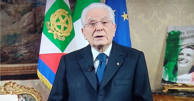 Messaggio di fine anno del Presidente della repubblica Sergio Mattarella a Roma, Italia 31 dicembre 2025 foto frame tv/LaPresse