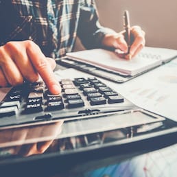 Business man Accounting Calculating Cost Economic