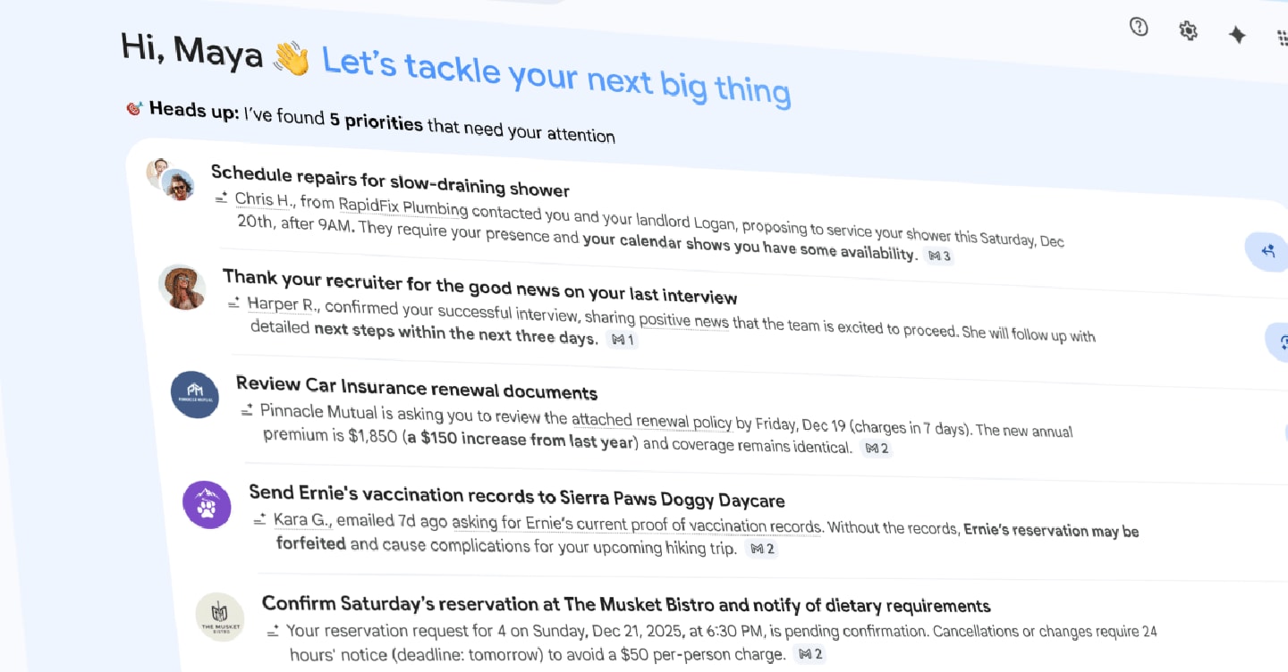 Gmail, rivoluzione AI per trasformare la casella di posta in un assistente personale