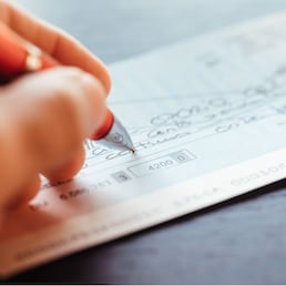 Detail of money check