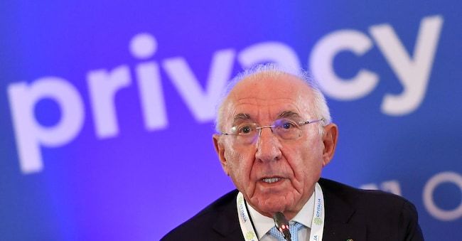 Il Presidente del Garante per la Protezione dei Dati Personali Pasquale Stanzione in occasione del G7 Privacy Italia 2024 a Palazzo Poli Roma, 11 ottobre 2024.  ANSA/FABIO CIMAGLIA (NPK)