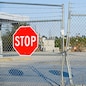 Stop signs on gates