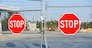 Stop signs on gates