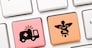 Colorful ambulance key on keyboard