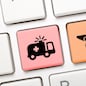 Colorful ambulance key on keyboard