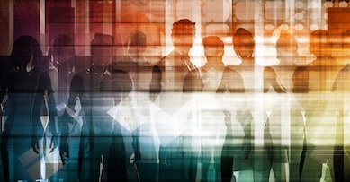 Empowered Professionals Working as a Team Concept