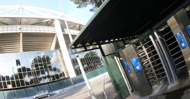 I tornelli di sicurezza all'ingresso dello stadio Olimpico 