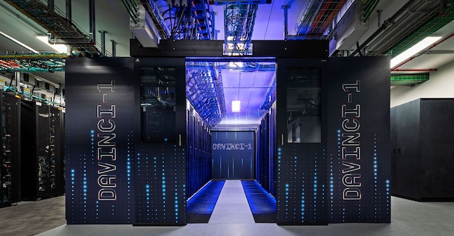 Il supercomputer Davinci-1 di Leonardo, in funzione nella sede di Genova